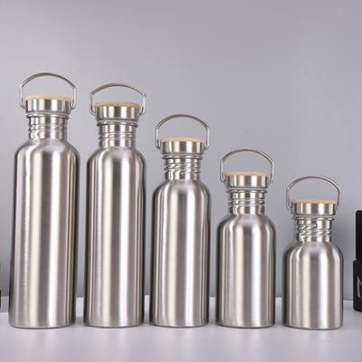acheter 350ml 500ml 600ml Oem Odm Bouteille d'eau en acier inoxydable à paroi simple Bouteille d'eau de voyage en acier inoxydable sans BPA Design minimaliste léger online manufacture