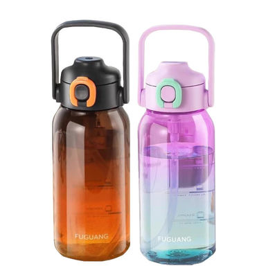 acheter 700m 1000ml Bouteille d'eau en plastique Grande capacité Portable Sport extérieur Gradient Couleur Bouteille d'eau Protection de l'environnement et de la santé online manufacture