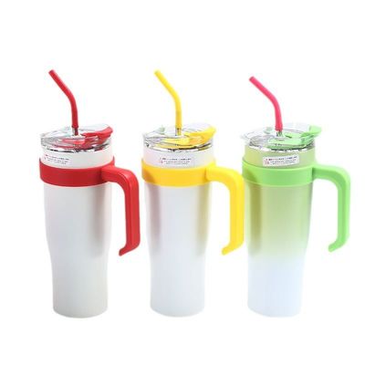 acheter Large capacité de qualité alimentaire double paroi 40 oz évier isolé avec poignée et paille évier isolé sous vide personnalisé pour garder la boisson chaude froide OEM / ODM online manufacture