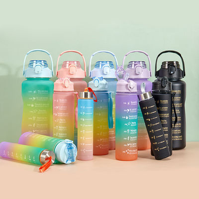 acheter Gradient d'été motivationnel 3 en 1 bouteille d'eau ensemble bouteille d'eau étanche 40 oz avec poignée Bpa gratuit chaudière de sport portable online manufacture