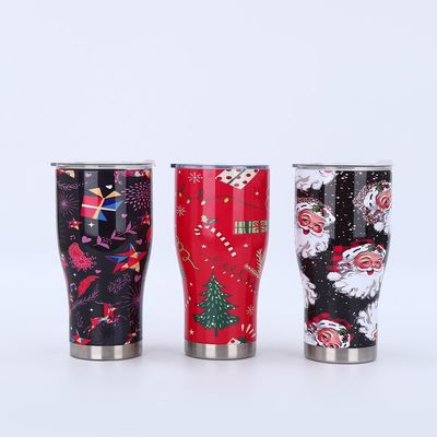 acheter Couvercle simple, moderne, étanche, double paroi, isolée en acier inoxydable, sac de Noël, tasse à café de 900 ml avec poignée, pour le sport extérieur. online manufacture