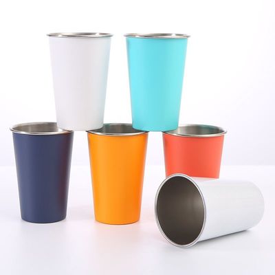 acheter 260/350/400/500/600ML tasse de camping en acier inoxydable extérieur à paroi unique sur mesure imprimé tasse de bière en acier inoxydable légère sur mesure étanche à la chute online manufacture