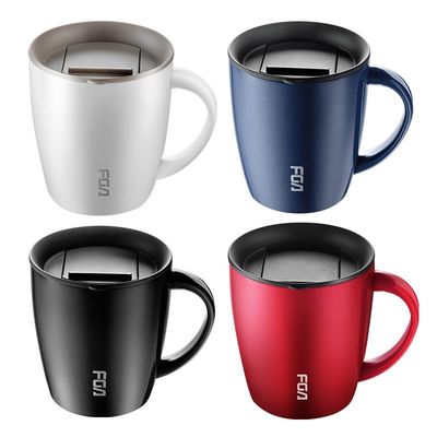 acheter Couleur personnalisée Double paroi thermique tasses de café en acier inoxydable 380ml isolation tasse de café de voyage avec poignée design élégant bonne isolation thermique online manufacture
