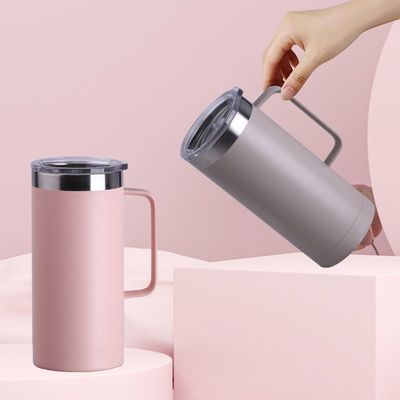acheter 360/420/750ML à double paroi 304 en acier inoxydable tasse de café isolée bureau tasse de café isolée affaires voyage avec poignée conception anti-fuite online manufacture