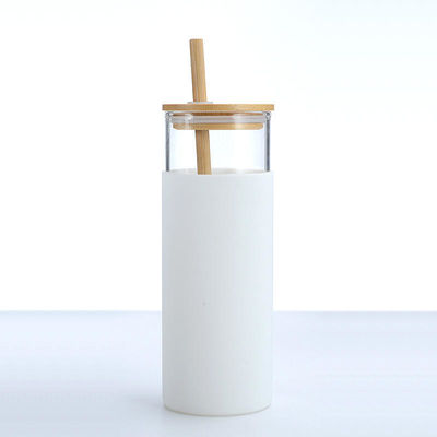 acheter Sécurité Durable 500ml 600ml Bpa Bouteille d'eau en verre sans BPA Avec couvercle en bambou Borosilicate verre Tumbler Multicolore Idéal pour le bureau de l'école à la maison online manufacture