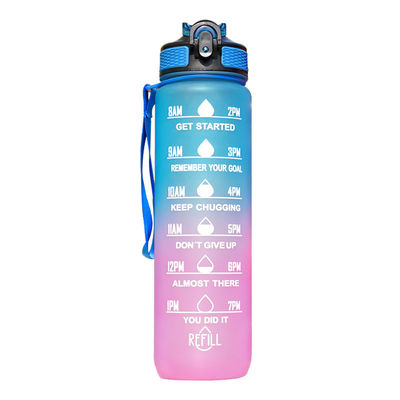 acheter Tritan 32 oz Bouteille d'eau de motivation BPA libre 550/750/1000ML Sports Time Track Bouteille d'eau à large bouche à l'épreuve des fuites mode comme cadeau pour Noël online manufacture