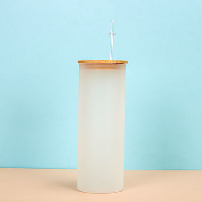 acheter Bouteille d'eau en verre borosilicate à dégradé réutilisable sur mesure 16 oz tasses de café en verre avec couvercle en bambou et paille cadeau de design unique pour la meilleure amie de la fille online manufacture