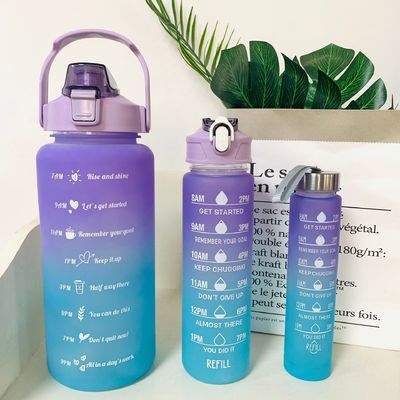acheter Bouteilles d'eau 3 pièces avec marqueur de temps Large bouche étanche Sports Fitness Gym Camping étanche aux déversements Pour les amateurs de fitness scolaire à l'intérieur online manufacture