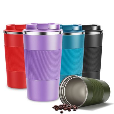 acheter Coupe de café isolée de 12 oz avec couvercle imperméable Coupe de café à vide avec couvercle de sceau en acier inoxydable pour le thé chaud au café glacé online manufacture