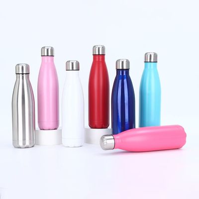 acheter Bouteilles d'eau en acier inoxydable de 17 oz Bouteilles d'eau isolées sous vide Bouteilles d'eau à double paroi en poudre enduite en métal réutilisable Bouteilles d'eau pour le sport Gardez les boissons chaudes et froides Ciel bleu clair online manufacture