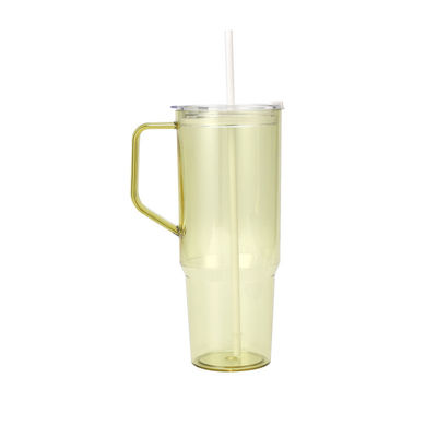 acheter Gobelet à poignée simple couche personnalisable de 40 oz, grande capacité, paille, gobelet en plastique portable pour l'extérieur online manufacture