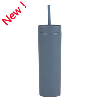acheter Gobelet fin avec couvercles et pailles 16 oz Rouge profond mat en vrac Réutilisable Pastel Acrylique Double paroi Plastique Gobelet pour boissons froides chaudes Café DIY online manufacture