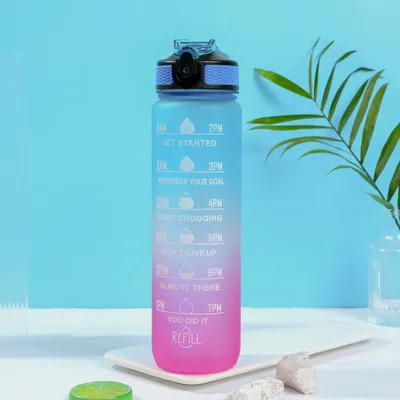 acheter Bouteille d'eau Tritan étanche de 32 oz avec indicateur de temps, sans BPA, pour vous assurer de boire suffisamment d'eau pour le fitness, la salle de sport, le camping et les sports de plein air online manufacture