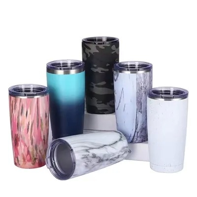 acheter Exquis de conception en acier inoxydable 20 oz Tumbler en vrac avec couvercle et paille couleur en poudre revêtue de vin Tumbler à double paroi sous vide isolé facile à nettoyer fabrication en ligne