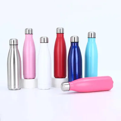 acheter Bouteilles d'eau en acier inoxydable de 17 oz Bouteilles d'eau isolées sous vide Bouteilles d'eau à double paroi en poudre enduite en métal réutilisable Bouteilles d'eau pour le sport Gardez les boissons chaudes et froides Ciel bleu clair online manufacture