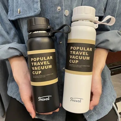 acheter Double étui en acier inoxydable 650ml 850ml 1100ml Flasque sous vide Climbing Fitness Thermal Tea Cup Isolé fabrication en ligne