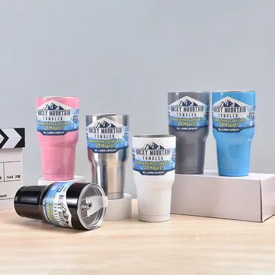 acheter 30 oz Tumbler avec couvercle et paille double paroi isolée en acier inoxydable étanche à l' eau chaude Café Tumbler tasse de voyage pour les boissons chaudes et froides tasse de voyage argent fabrication en ligne