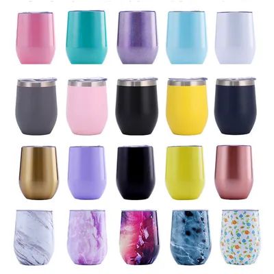 acheter 12 oz évier à vin isolé avec couvercle et paille évier à vin sans tige en acier inoxydable fabrication en ligne