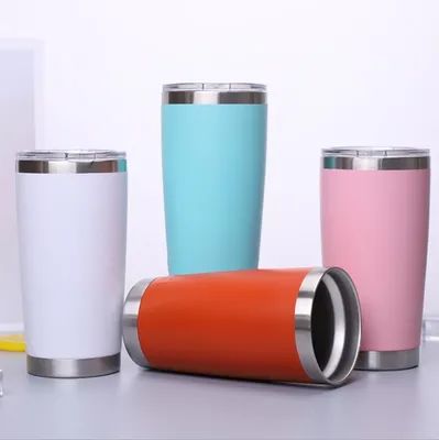 acheter 20 oz de tasse de voyage thermique en acier inoxydable avec couvercle à double paroi à vide isolée tasse de café pour le bureau à domicile sport 600 ml fabrication en ligne