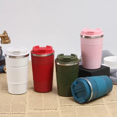 acheter Coupe de café isolée 12 oz 17 oz étanche avec couvercle Thermic Coffee Tumbler en acier inoxydable conserver froid et chaud cadeau pour les hommes femmes fabrication en ligne