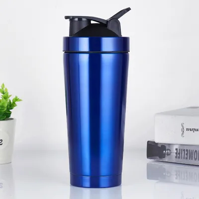 acheter Bouteille de shaker en acier inoxydable sans bruit 24 oz bouteilles de shaker en métal isolé pour mélanges de protéines et pré-entraînement 100% étanche online manufacture