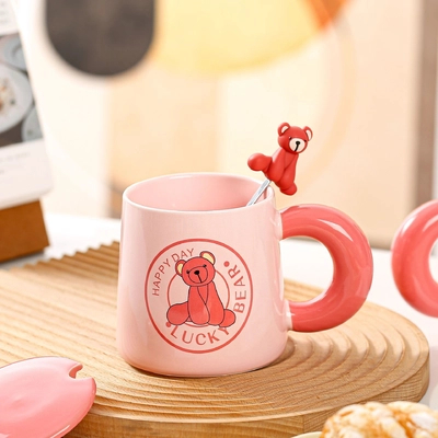 acheter Tasse à café en céramique avec couvercle et cuillère 300ml Chauffage USB online manufacture