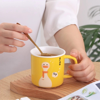 acheter Une tasse en céramique à canard jaune avec base de chauffage USB online manufacture