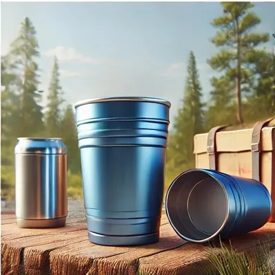acheter Cuisinière sécurisée 16 oz Coupe de camping en aluminium métallique bleu légère Coupe isolée en aluminium durable Coupe en aluminium réutilisable online manufacture