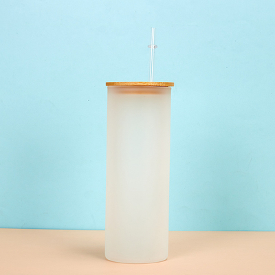 acheter Bouteille d'eau en verre borosilicate à dégradé réutilisable sur mesure 16 oz tasses de café en verre avec couvercle en bambou et paille cadeau de design unique pour la meilleure amie de la fille online manufacture