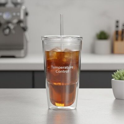 acheter Conception de cylindre transparent à double paroi en plastique assurant le contrôle de la température des boissons Durable réutilisable et léger fabrication en ligne