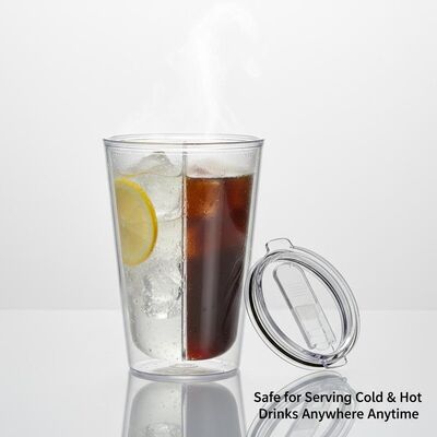 acheter Double-muré en plastique 15 oz de capacité de BPA sans matériau sûr pour servir des boissons chaudes froides n'importe où n'importe quand fabrication en ligne