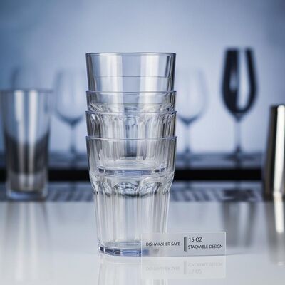 acheter Verre en plastique lavable au lave-vaisselle, capacité de 15 oz, conception empilable, adapté aux bars, événements et à l'industrie de l'hôtellerie fabrication en ligne