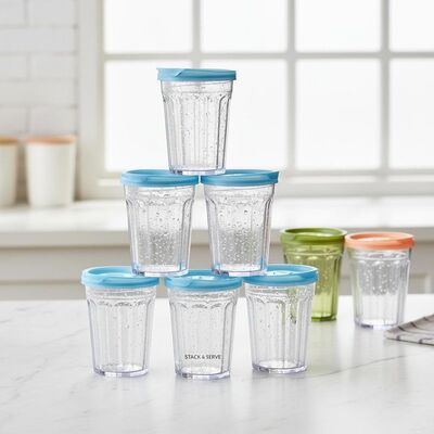 acheter Gobelet empilable en plastique avec couvercle coulissant, idéal pour restaurants, cafétérias, événements et services de traiteur fabrication en ligne