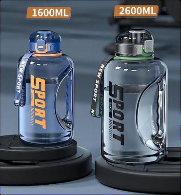 1600/2600ML Tritan Grand fût d'eau de sport BPA sans fuite Bouteille d'eau de sport ergonomiquement conçue Manche large bouche pour un nettoyage facile