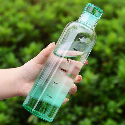 Convient Grande capacité Durable Simple Rappeleur de temps Bouteille d'eau à haute transparence Épaissie Bouteilles de verre transparent 500ml/750ml