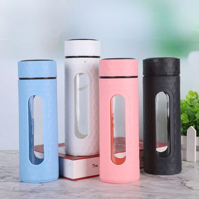Bouteille en verre de 400 ml, écologique, légère et agréable, sans BPA, double couche, bouteille d'eau chaude pour boissons chaudes, haute concentration en H2