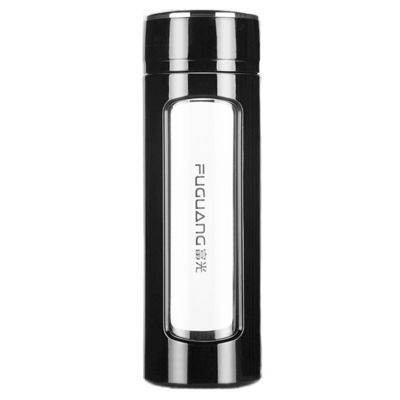 Bouteille d'eau en verre double de grande capacité, polyvalente et portable, infuseur de thé, imprimante de logo personnalisé à 400 ml, bouteille de verre anti-fuite, cadeau