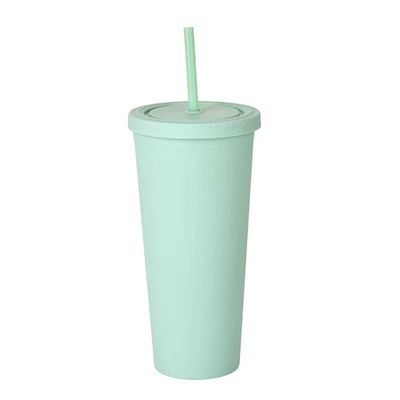 22 oz de tampons pastel mat couleur double paroi tampons acryliques isolés avec couvercles et pailles facile à nettoyer parfait pour les créations personnalisées