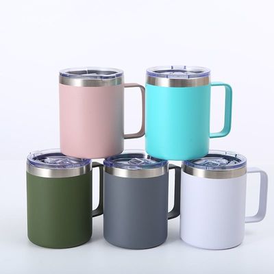 Design élégant Logo personnalisé en acier inoxydable 304 Gobelets à boire métalliques isolés Voyage Gobelets à bière isolés avec couvercle 360ml Comfort Grip facile nettoyage