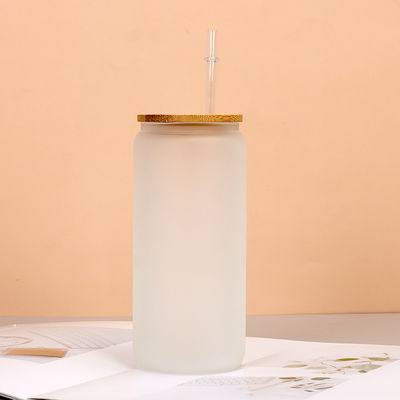 Résistance à la chute Bouteille d'eau en verre transparent Bottle d'eau en verre borosilicate pour ménage Bottle de café en verre avec paille Grande capacité 8 * 15cm Personnalisé Acceptable