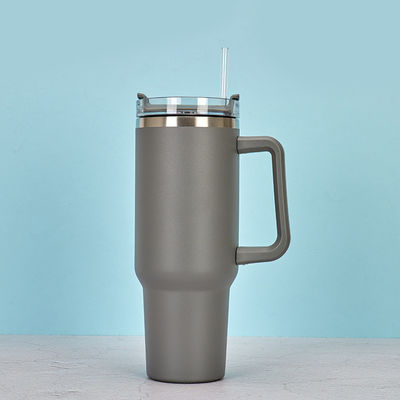 40 Oz Tumbler avec poignée et paille Noir à l' épreuve de la sueur en acier inoxydable isolé Double Wall Tumblers avec couvercles et pailles sans BPA