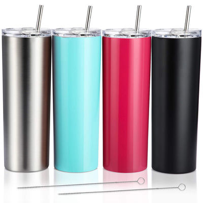 Tubules minces avec couvercle 20 oz en acier inoxydable à vide isolée double paroi Voyage tasse de tubules d'eau de café