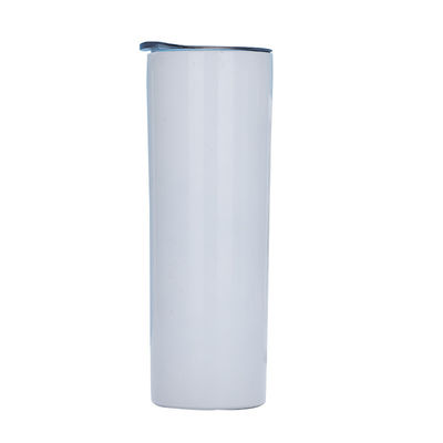Sublimation en blanc 20 OZ Droit élancé avec paille en acier inoxydable Double mur isolé Tumbler
