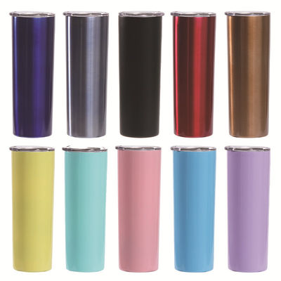 20 oz élastique sublimation blancs en acier inoxydable élastique tumbler avec couvercle et paille à double paroi sous vide isolé tumblers sublimation