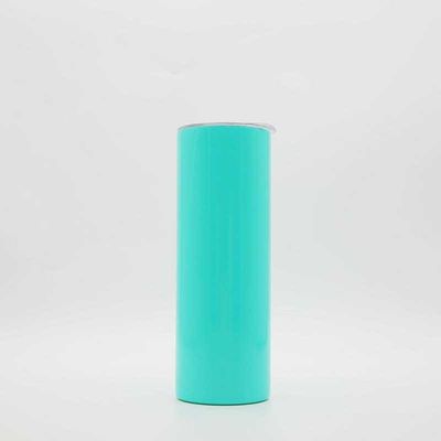 20 oz avec couvercle et paille Slim Tumbler isolé poudre mince revêtue de double paroi aspirateur isolé café tumbler pour les boissons chaudes froides