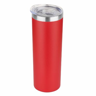 Tumbler personnalisé avec couvercle et paille Ajoutez votre texte photo personnalisé Slimny Tumblers 20oz en acier inoxydable isolé double tasse à café pour les boissons chaudes froides