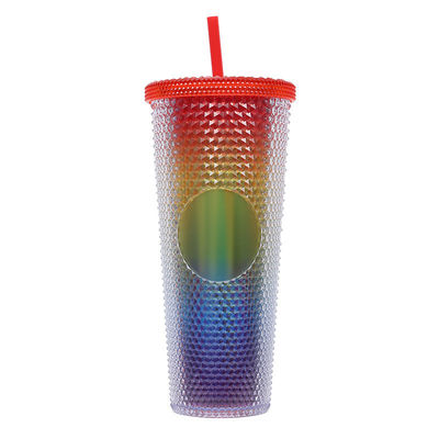 Tubules en plastique à double paroi sans BPA pour le café glacé boissons froides ou de l'eau 24 oz