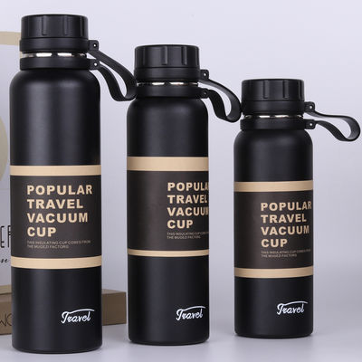 Bouteille d'eau en acier inoxydable à vide à double paroi personnalisée avec couvercle avec conception de logo