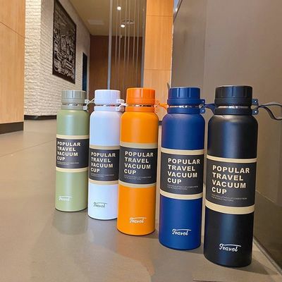 1100ml Thermos en acier inoxydable isolation Pot portable bouilloire de thé à vide bouteille de sport extérieur bouteille d'eau chaude