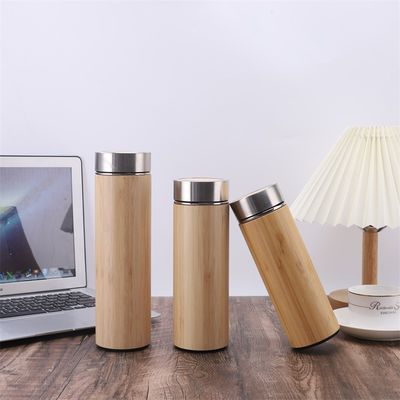 Thermos de bambou haut de gamme avec infuseur de thé pour le thé en vrac 12 oz - Ensemble cadeau de thé - Bouteille d'eau isolée/Tumbler de café glacé - Cadeaux uniques pour les femmes, cadeaux